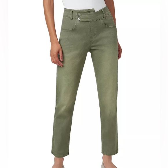 HUE Pants - HUE Women’s Olive Green High Rise Girlfriend Denim Leggings Size Large